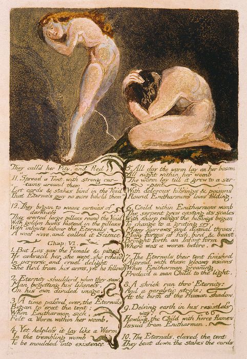 A page from Blake's Book of Urizen
